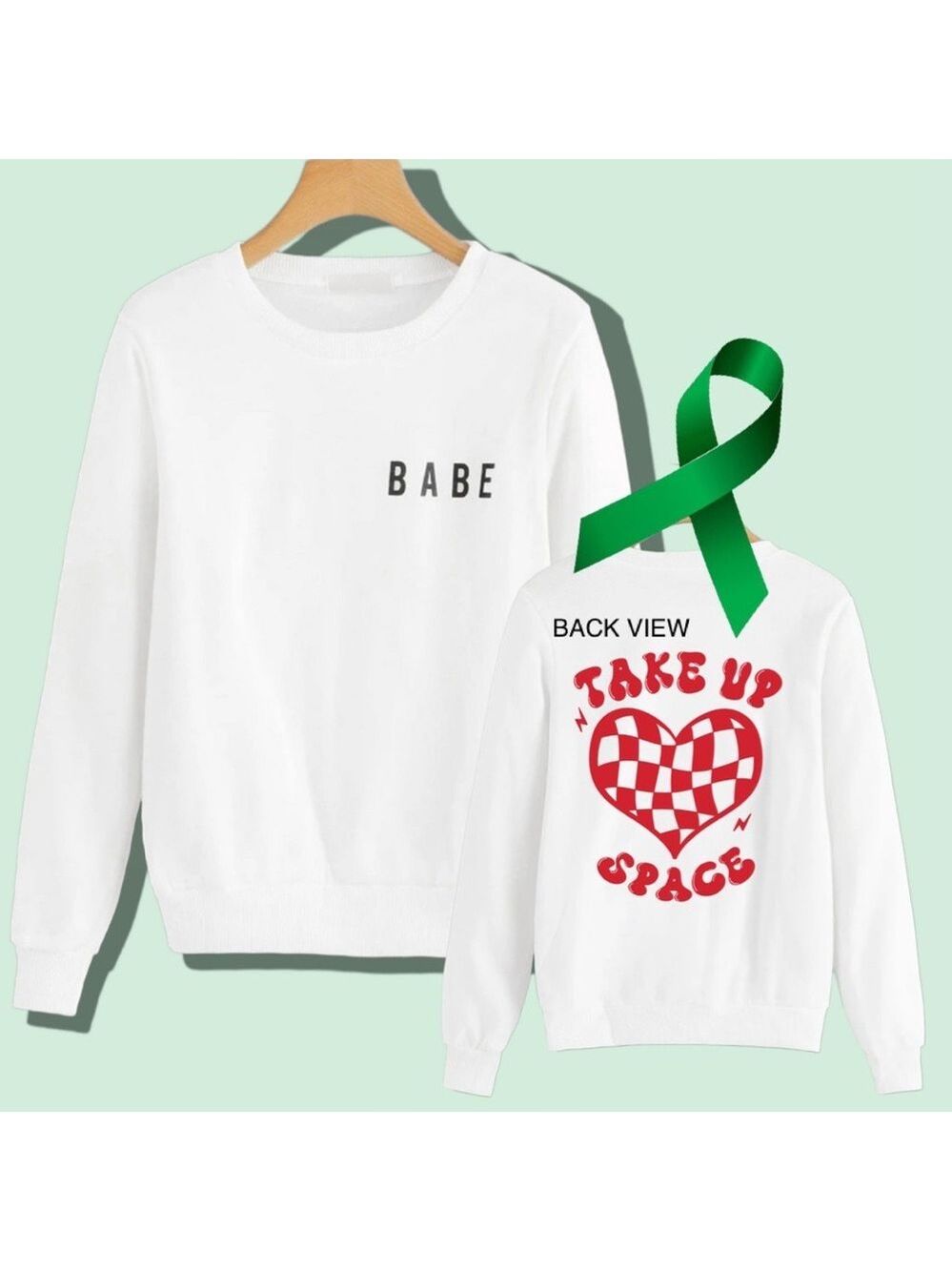 Take Up Space “babe” mental health graphic crewneck sweatshirt medium